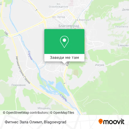 Фитнес Зала Олимп карта