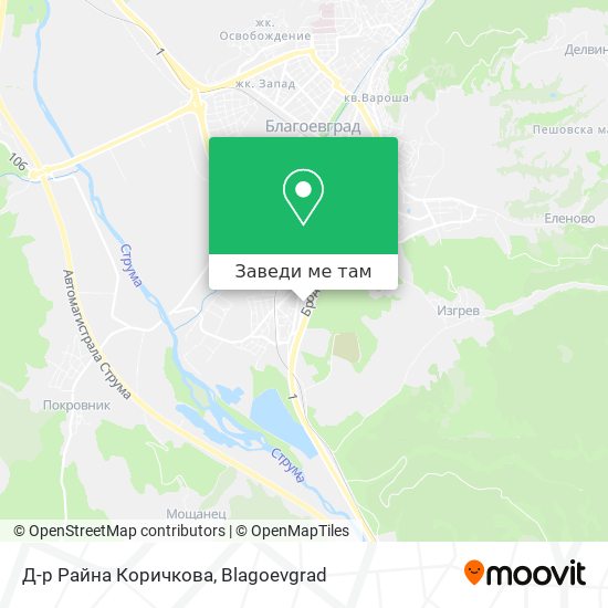 Д-р Райна Коричкова карта