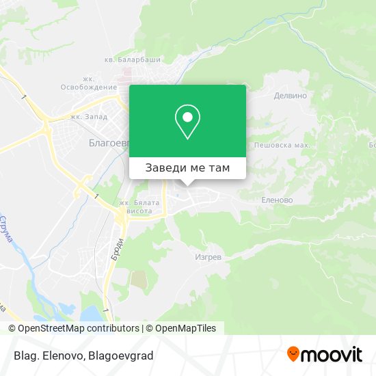 Blag. Elenovo карта