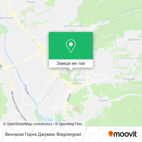 Винпром Горна Джумая карта