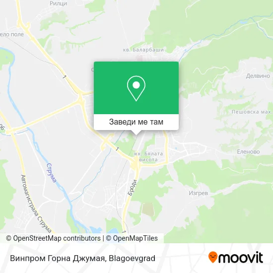 Винпром Горна Джумая карта