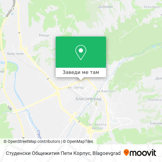 Студенски Общежития Пети Корпус карта