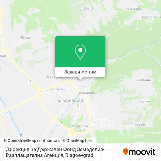 Дирекция на Държавен Фонд Земеделие-Разплащателна Агенция карта