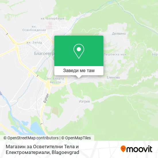 Магазин за Осветителни Тела и Електроматериали карта