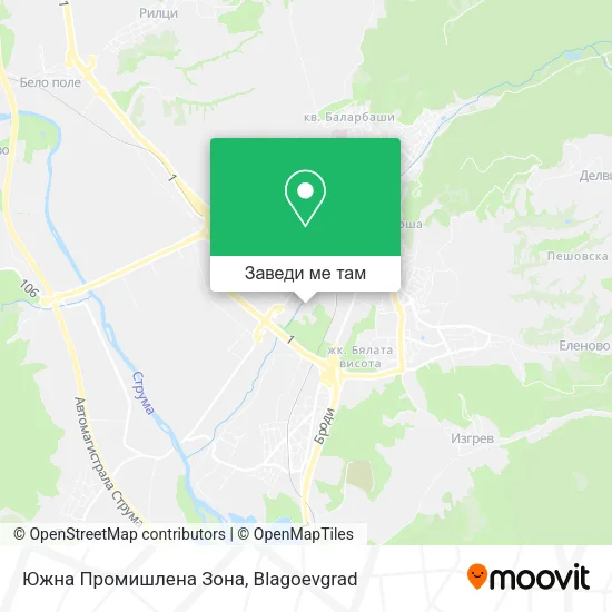 Южна Промишлена Зона карта