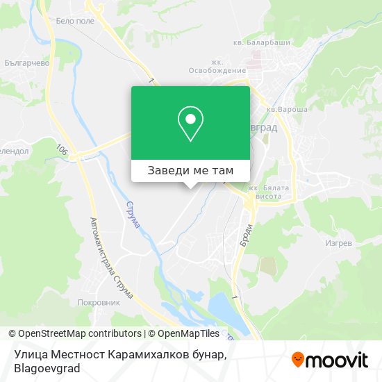 Улица Местност Карамихалков бунар карта