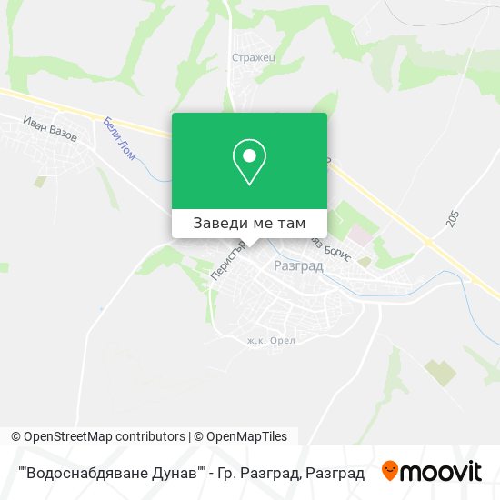 ""Водоснабдяване Дунав"" - Гр. Разград карта