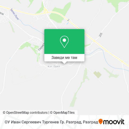 ОУ Иван Сергеевич Тургенев Гр. Разград карта