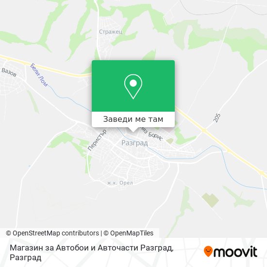 Магазин за Автобои и Авточасти Разград карта