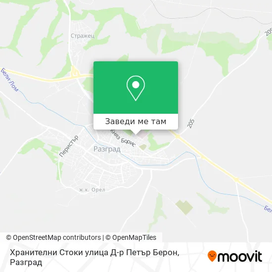 Хранителни Стоки улица Д-р Петър Берон карта