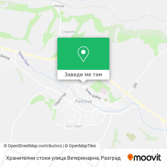 Хранителни стоки улица Ветеринарна карта