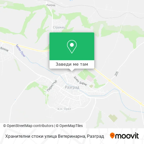 Хранителни стоки улица Ветеринарна карта