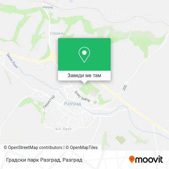 Градски парк Разград карта