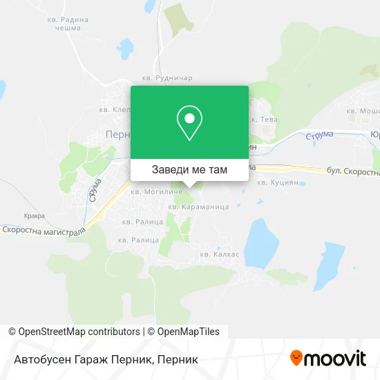 Автобусен Гараж Перник карта