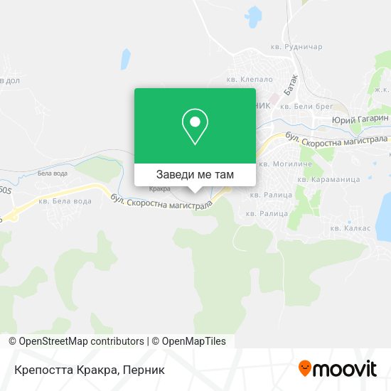 Крепостта Кракра карта