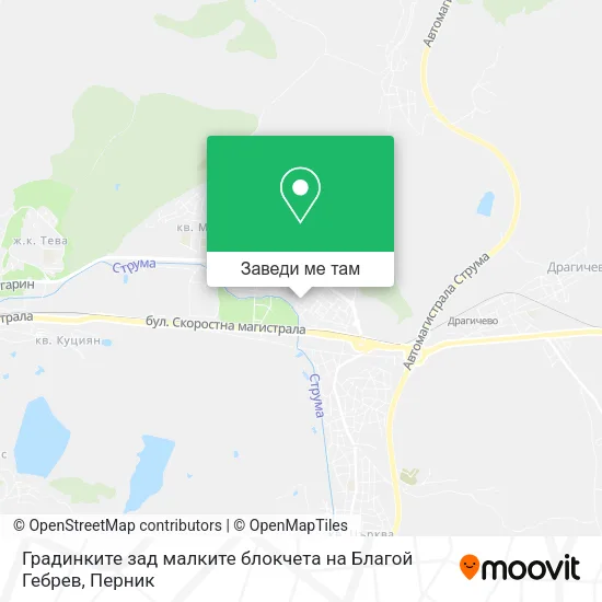 Градинките зад малките блокчета на Благой Гебрев карта