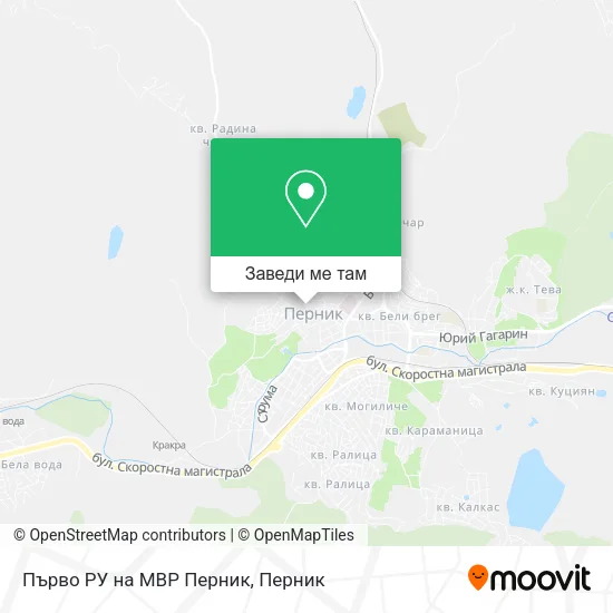 Първо РУ на МВР Перник карта