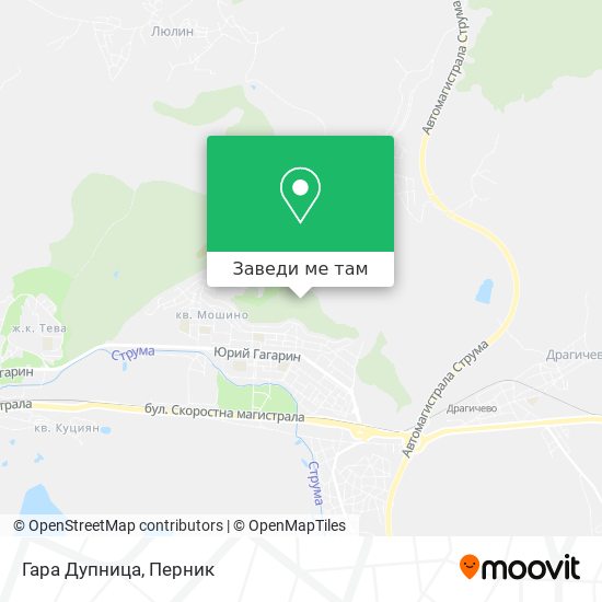 Гара Дупница карта