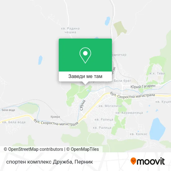 спортен комплекс Дружба карта