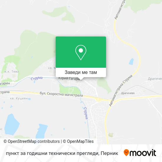 пункт за годишни технически прегледи карта