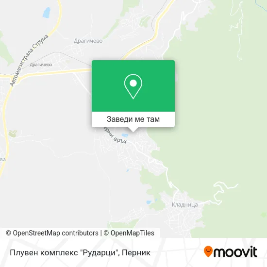 Плувен комплекс "Рударци" карта