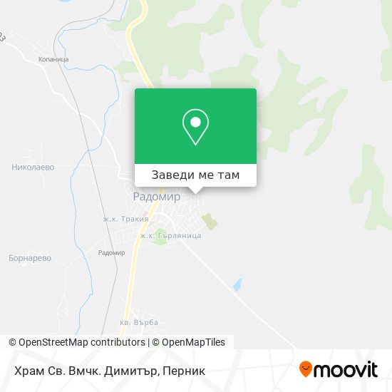Храм Св. Вмчк. Димитър карта