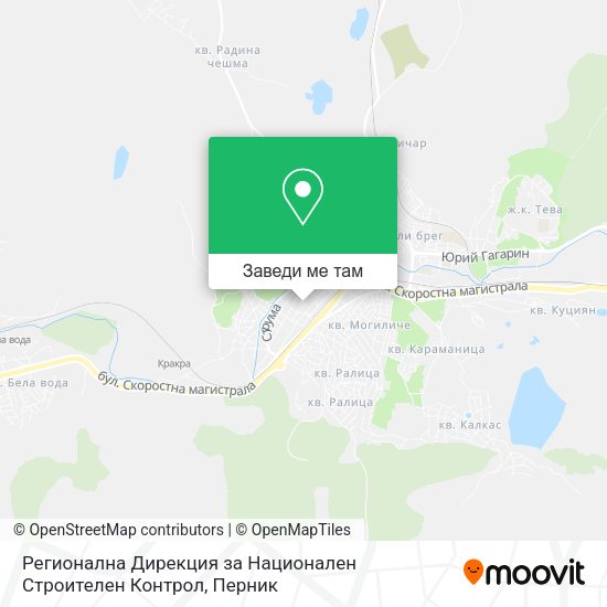 Регионална Дирекция за Национален Строителен Контрол карта
