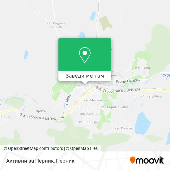 Активни за Перник карта