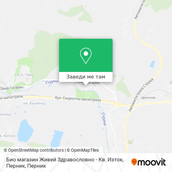Био магазин Живей Здравословно - Кв. Изток, Перник карта