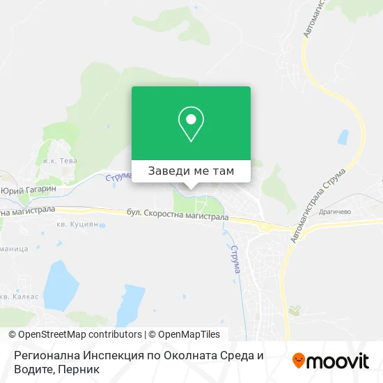 Регионална Инспекция по Околната Среда и Водите карта