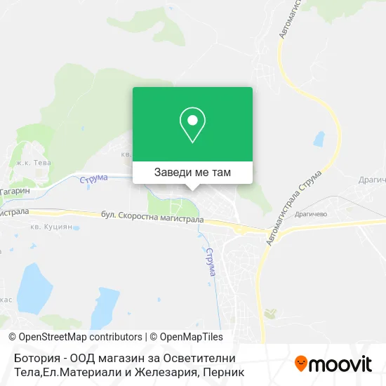 Ботория - ООД магазин за Осветителни Тела,Ел.Материали и Железария карта