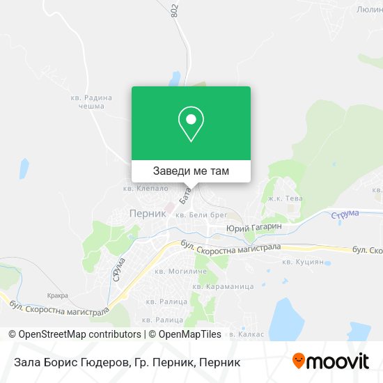 Зала Борис Гюдеров, Гр. Перник карта