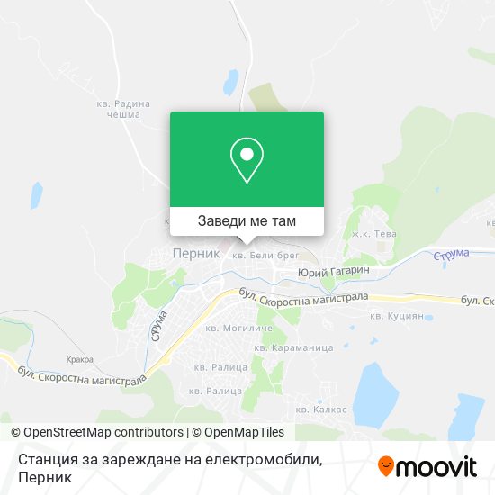 Станция за зареждане на електромобили карта