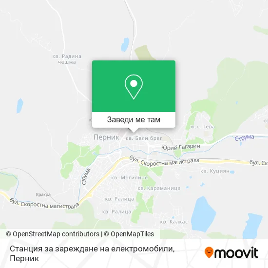 Станция за зареждане на електромобили карта