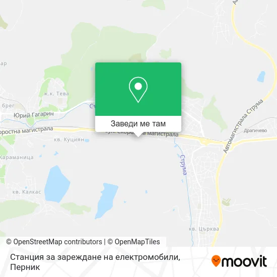Станция за зареждане на електромобили карта