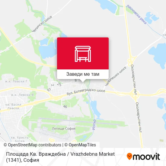 Площада Кв. Враждебна / Vrazhdebna Market (1341) карта