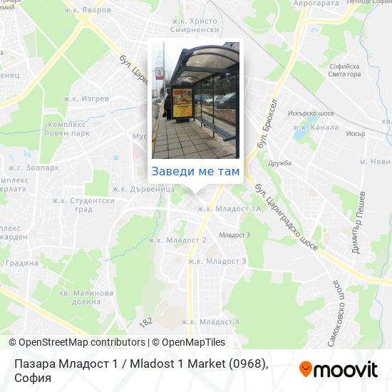 Пазара Младост 1 / Mladost 1 Market (0968) карта