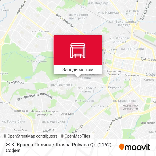 Ж.К. Красна Поляна / Krasna Polyana Qr. (2162) карта