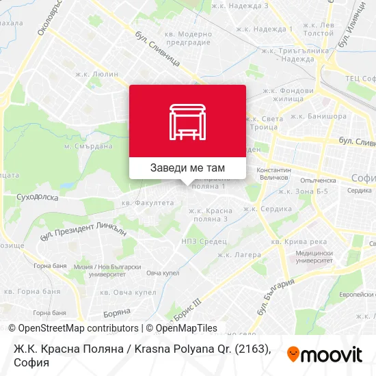 Ж.К. Красна Поляна / Krasna Polyana Qr. (2163) карта