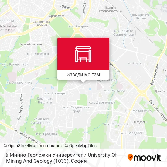 🎓 Минно-Геоложки Университет / University Of Mining And Geology (1033) карта