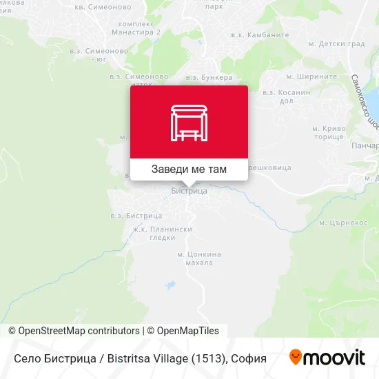Село Бистрица / Bistritsa Village (1513) карта