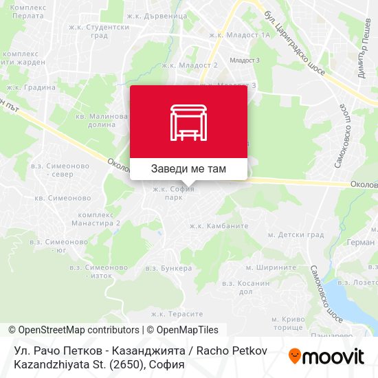 Ул. Рачо Петков - Казанджията / Racho Petkov Kazandzhiyata St. (2650) карта