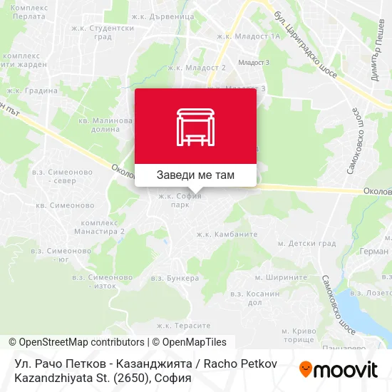 Ул. Рачо Петков - Казанджията / Racho Petkov Kazandzhiyata St. (2650) карта