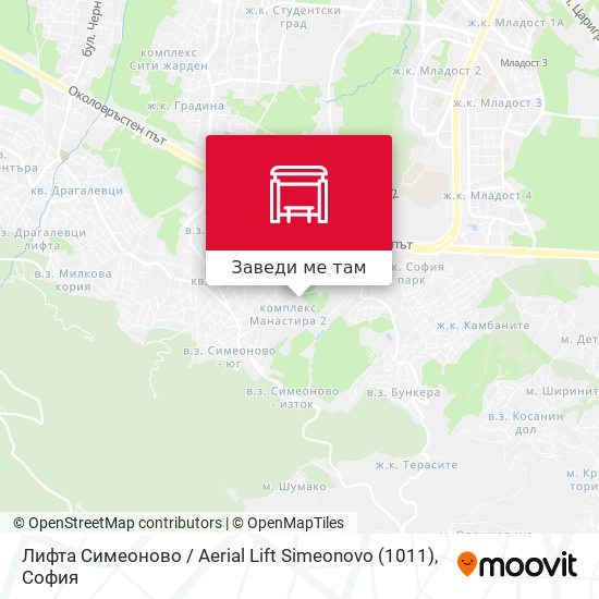 Лифта Симеоново / Aerial Lift Simeonovo (1011) карта
