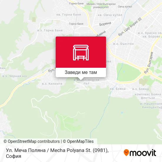 Ул. Меча Поляна / Mecha Polyana St. (0981) карта