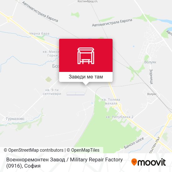 Военноремонтен Завод / Military Repair Factory (0916) карта