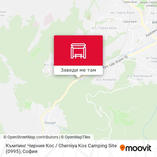 Къмпинг Черния Кос / Cherniya Kos Camping Site (0995) карта