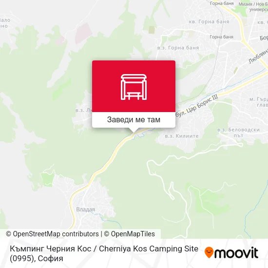 Къмпинг Черния Кос / Cherniya Kos Camping Site (0995) карта