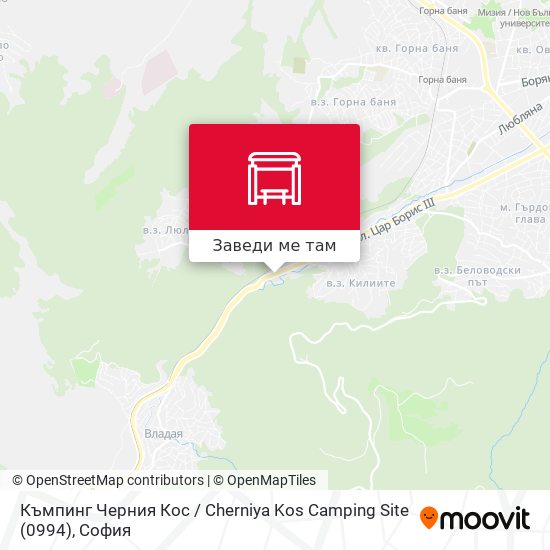 Къмпинг Черния Кос / Cherniya Kos Camping Site (0994) карта