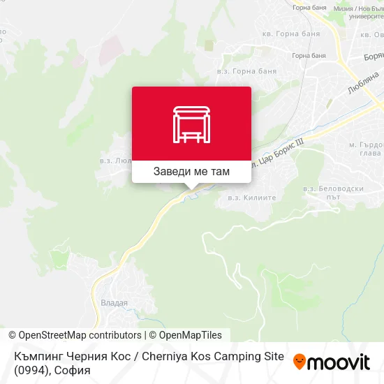 Къмпинг Черния Кос / Cherniya Kos Camping Site (0994) карта